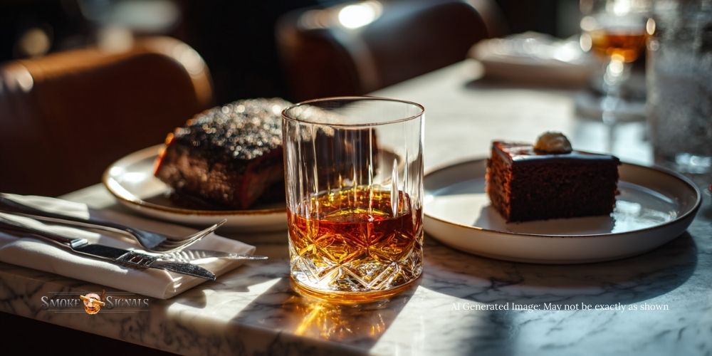 Bowman Bourbon with brisket and chocolate