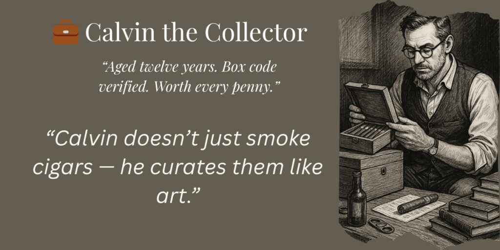 Calvin the Collector, one of the cigar personalitites explored