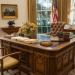 The desk where Pres. Kennedy signed Proclamation 3447, part of the JFK Cigars story