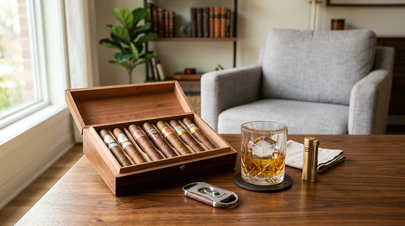 Best cheap cigars with whiskey on table showing affordable premium smoking experience